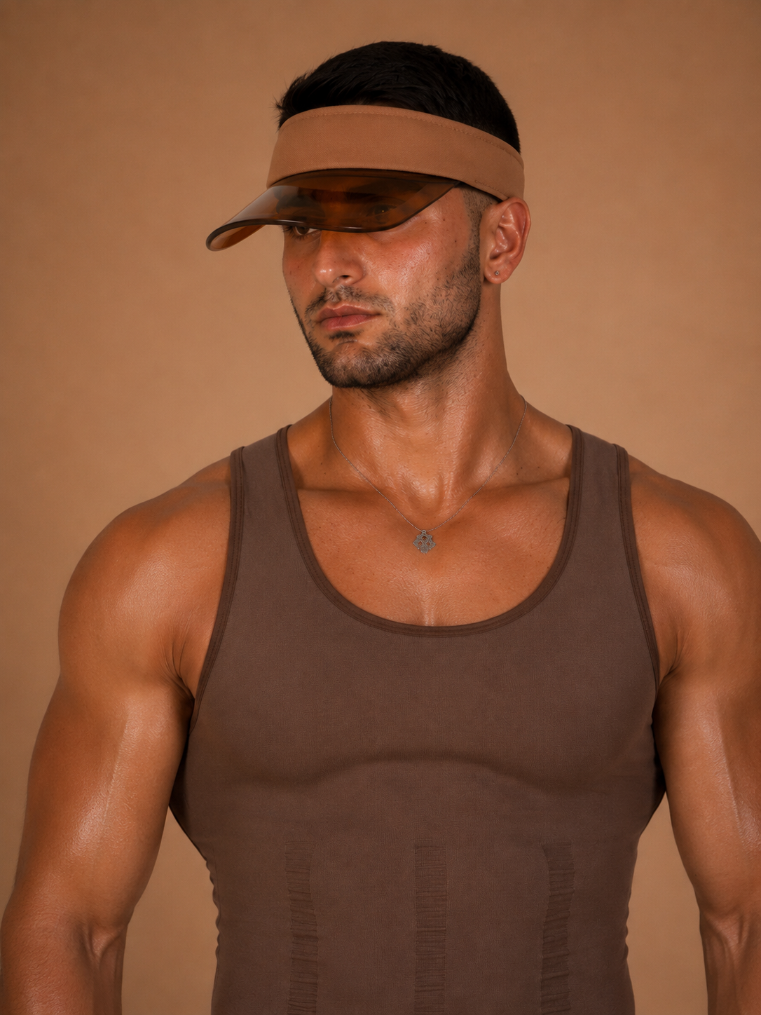 the shade — side profile in motion showing amber lens tint